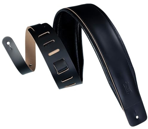 Levy's Leathers Gitarrengurt aus Leder, 7,6 cm (3 Zoll), Schaumstoffpolsterung und Rückseite aus Leder