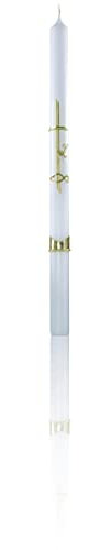 Wiedemann 202391.026 - Vela de confirmación para comunión (Cera, 50 x 3 cm), Color Dorado