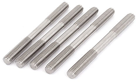 Sourcingmap M8 x 90mm A2 Stainless Steel Double End Threaded Stud Screw Bolt 5 Pcs