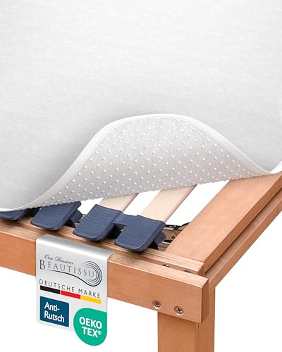 Beautissu Matratzenunterlage mit Noppen 80x200cm rutschfest Antirutschmatte | Matratzenschoner Matratzen Unterlage Lattenrostschoner mit Oeko-Tex Siegel Boxspringbett Lattenrostauflage Beautect