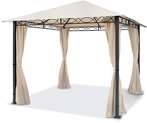 TOOLPORT Pavillon de Jardin 3x3 m Pavillon Premium imperméable Tente de Jardin 4 côtés bâche de Toit env. 220 g/m² Tente de réception Beige