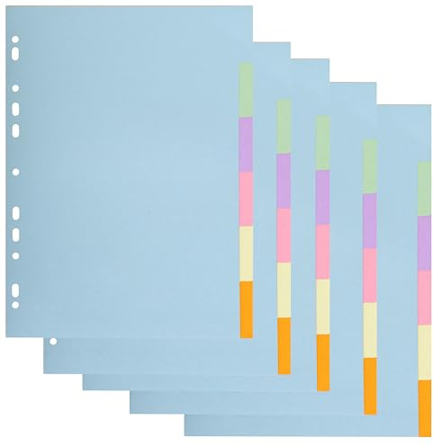 Lot de 5 intercalaires sous film - 6 positions - carte recyclee
