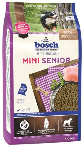 bosch HPC Mini Senior | Hundetrockenfutter für ältere Hunde kleiner Rassen (bis 15 kg) | 1 x 2.5 kg