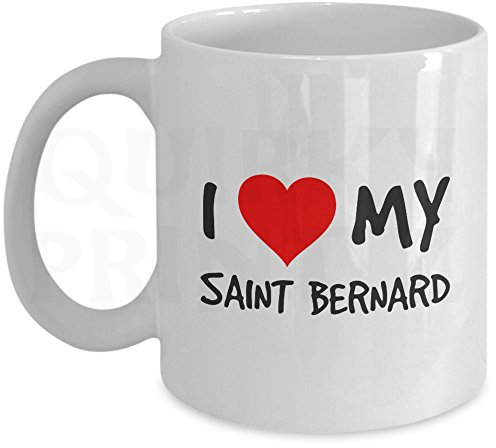Quirky Printz Novelty I Love My Saint Bernard Gift Slogan Mug SK46