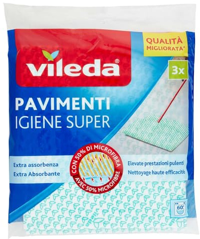 Vileda Panno Pavimenti Igiene Super, Confezione da 3 Pezzi