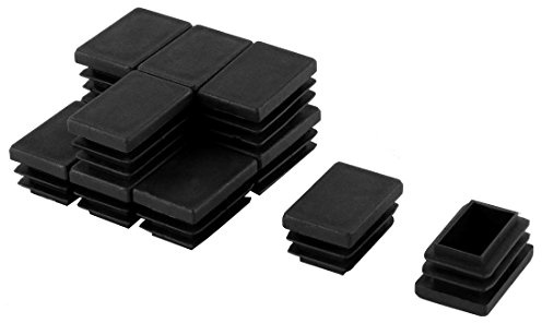 sourcing map 12 Pcs Pfostenkappe Lamellenstopfen selbstschließenden Ende Kappe Rechteck Rohrstopfen Rohreinsätze 20mmx30mm de