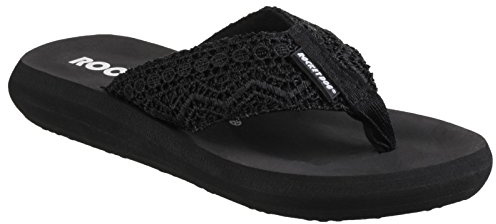 Rocket Dog Flip Flops för kvinnor, Svart Lima Svart Virknål, 40 EU