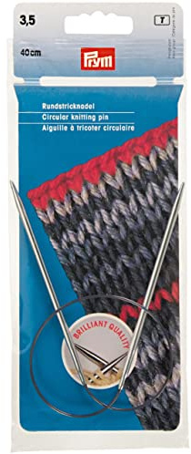 Prym 212130 rundstickande nål MS 40 cm 3,50 mm silverfärg rundstickad, mässing, 3,5 mm