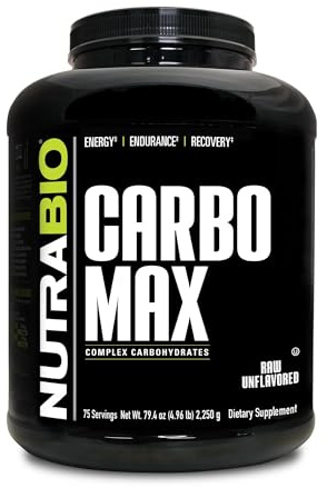 NutraBio CarboMax Maltodextrin Powder - Carbohydrate Powder for Sustained Energy - Calorie Rich for Muscle and Weight Gain - Unflavored - 5 Pounds, 75 Servings