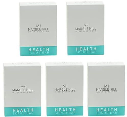 Marble Hill Health Scrub 5 Pack Antifungal Tea Tree Oil Soap Bar Deep cleansing for Acne, Athletes Foot, Ringworm, Toenail Fungus and Body Odour. Promotes Healthy Feet,Skin, Nails