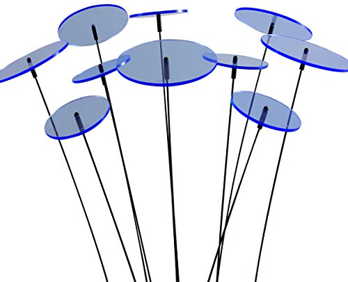 SUNPLAY Sonnenfänger-Scheiben in BLAU, 10 Stück im Set, 5 Stück à 7 cm und 5 Stück à 10 cm Durchmesser + 35 cm Schwingstäbe