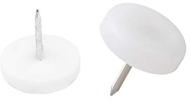 Metafranc Kunststoff-Mit Nagel-weiß leichtes Verschieben Ihrer Möbel/Möbelgleiter-Set für unempfindliche Böden/Stuhlgleiter/Bodengleiter / 644456, Ø 30 mm (8 Stück)