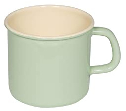 Riess, 0223-006, Topf mit Bördel (Trinkbecher) 11, CLASSIC - BUNT/PASTELL, Farbe Nilgrün, Inhalt 0.75 Liter, Höhe 10.5 cm, Durchmesser 11 cm, Emaille, Induktion