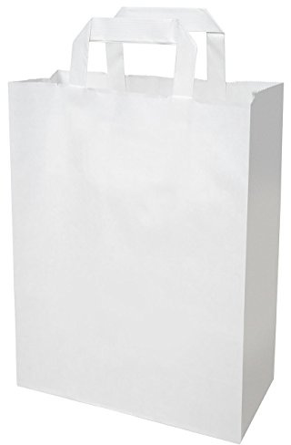 250 Papiertragetaschen in weiß 22+10x28 cm - good4food