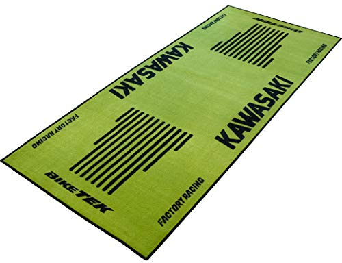 BIKETEK Werkzeug Tool Motorrad Werkzeug Tools Garagenmatte 190x80cm Kawasaki grün, Unisex, Multipurpose, Ganzjährig, Nylon