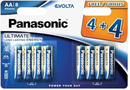 Panasonic PANLR6EGE4BLI Evolta AA/Lr6 AA Alkaline Battery (Pack of 8)