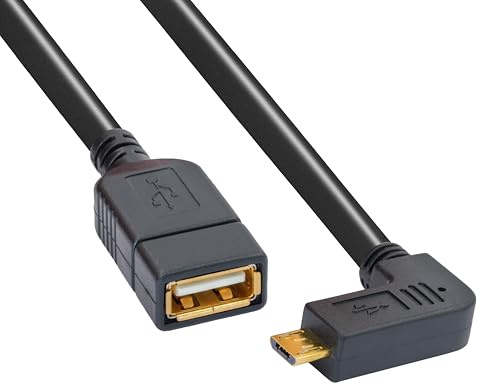 BIGtec OTG Micro Kabel Adapter USB Datenkabel Host gewinkelt 90 Grad für Handy Smartphone Tablet Anschluß von Maus Tastatur USB Stick Gamepad u.a.
