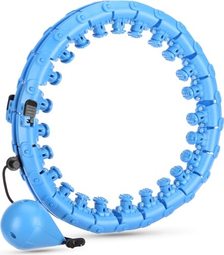Queenfit Smart Hula Hoop Reifen Erwachsene, Hula Hoop mit Gewicht, Hulahuppreif zum Abnehmen, Smart Hula Hoop Leise, Hoola Hoop zum Abnehmen, Hoola Hoop mit Gewicht Kugel und Noppen