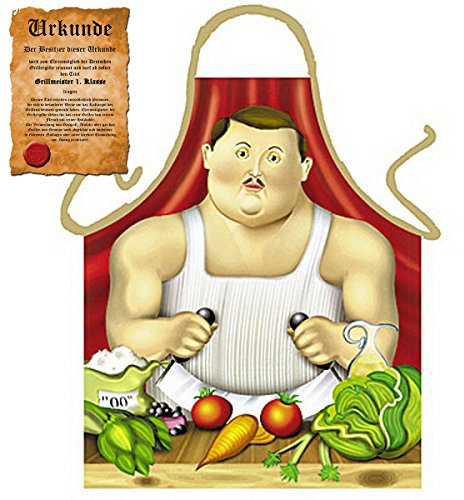 Sexy Grillschürze ! Top Scherzartikel zum Geburtstag, für Partys, Karneval,…: Botero Mann !! GRATIS Urkunde dabei !!