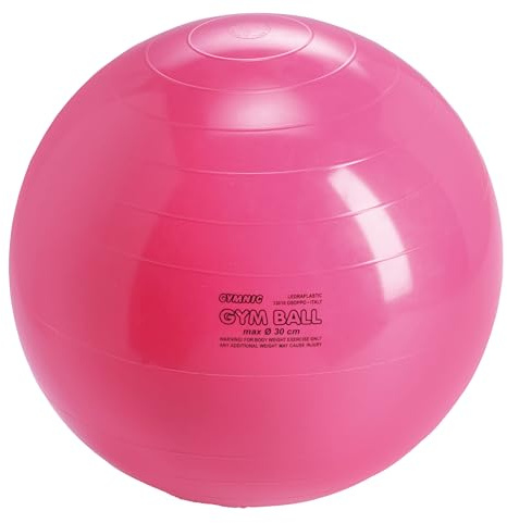 Gymnic Physio Balance Therapy Ball, 12 Inch, Pink, Holds 300 Pounds