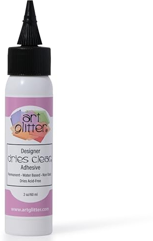 Art Institute Glitter Designer Dries Clear Craft Glue, 2oz Bottle – Acid-Free Precision Glue for DIY Crafts