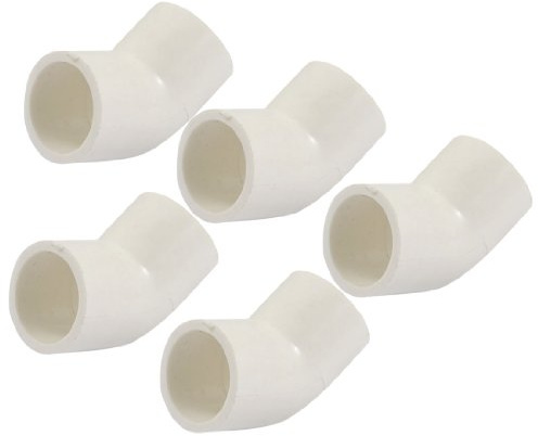 sourcing map 20mm Dia 45 Ángulo Grado Codo PVC Blanco 5 Unids | Accesorios de Tubería, Conector Adaptador