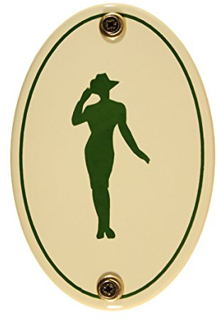 Buddel Bini Emaille Türschild Pictogram Damen WC 7x10 cm Schild Emailleschild Metallschild Blechschild Toilette KloTürschild ToilettenTürschild