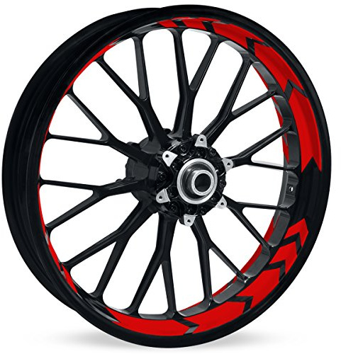 Motoking Felgenbettaufkleber im Racing Arrow Design - Komplettset für 16 bis 19 - Farbe & Breite wählbar