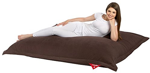 QSack Saco de Asiento Indy con Relleno de microperlas de Calidad Alemana, EPS hbcd Libre, Indoor Saco de Asiento con Funda Interior, 140 x 180 cm, Nuevo, marrón Oscuro
