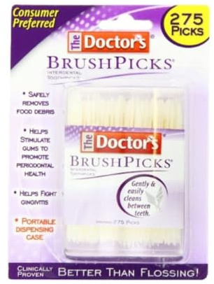 The Doctor's BrushPicks Mellanrumspetare (275 stycken), 4-pack, tar bort säkra matrester