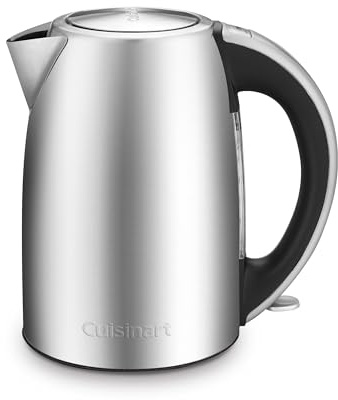 Cuisinart 1.7-Liter Electric Kettle, Cordless Electric Tea Kettle, 1500-Watts for Fast Heat-Up of Water, Stay Cool Nonslip Handle, Auto Shutoff, Removable Filter, JK-17P1, Stainless Steel