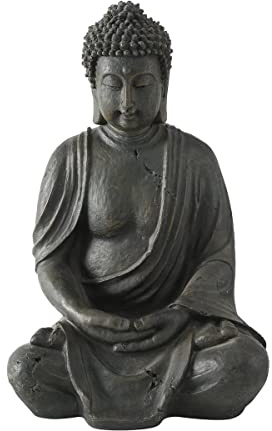 Unbekannt Deko-Buddha sitzend, ca. 40cm hoch in Braun | Buddha-Figur für Wohnung, Haus & Garten | Buddha-Statue, Wohnaccessoire Buddha-Skulptur Feng Shui Dekoration | Garten-Figur