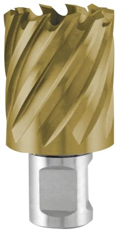 TERRAX by RUKO Kernbohrer Ø 18 mm – HSS-TiN Kronenbohrer mit Weldon-Schaft – Kernbohrer für Magnetbohrmaschine & Metall – Titan-beschichtet, lange Standzeit & präzise Bohrungen