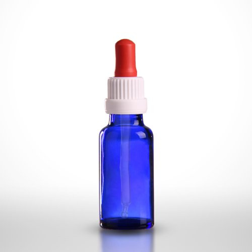10 x Pipettenflaschen 20ml (Blauglas) inkl. Standard-Pipetten DIN 18 / Pipettenflasche/Blauglasflasche mit Pipette/Tropfpipette/Tropfpipetten