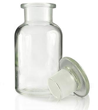 5 x Apothekerflasche 100 ml - Farbe: Klar - inkl. Glasstopfen *** Weithalsflasche Apothekerglas Stopfenflasche Laborflasche Laborglas Rundschulterflasche Weithalsflaschen Apothekergläser Stopfenflaschen Laborflaschen Laborgläser Rundschulterflaschen ***
