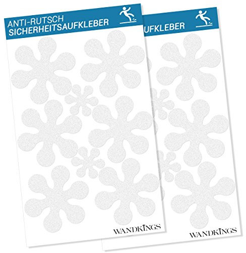 SafeBad SB16B Anti-Slip Sticker 12 Flowers of 10 cm and 4 Flowers of 5 cm Diameter for Safety in Bath and Shower