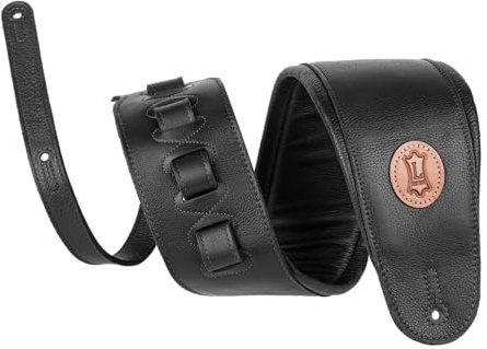 Levy's Leathers 4.5 Extra-Long and Padded Garment Leather Guitar Strap; Adjustable from 37 - 63 | Black (MSS2-4-XL-BLK)