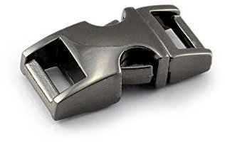 Ganzoo Klickverschluss aus Metall im 10er Set, 3/8'' Klippverschluss/Steckschließer/Steckverschluss für Paracord-Armbänder, Hunde-Halsbänder, Rucksack, Farbe: titan
