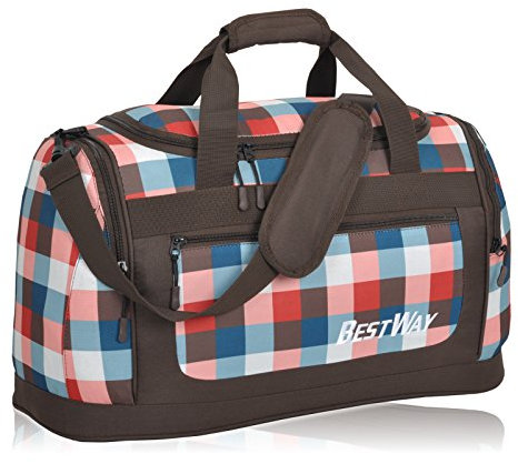 Bestway 40195-2747 Sporttasche, 40 Liter, Graubraun-Ziegelrot