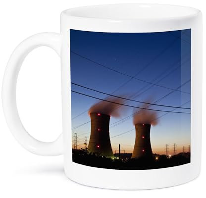 3dRose Pennsylvania, Three Mile Island Kraftwerk Industrie-US39 PSO0015-Paul Souders Keramikbecher, Keramik, Weiß, 15 oz