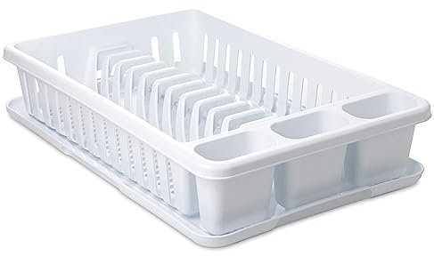 Tatay Escurridor de Platos con Bandeja, de PP, Libre de BPA, con Compartimento para Platos y Cubiertos. Medidas 27 x 42 x 10