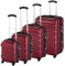 TecTake® Set Valigie Trolley Rigide, 4 Valigie con Scocca in Plastica ABS, Rotelle Girevoli a 360°, Maniglia Telescopica in Alluminio, Serratura di Sicurezza a Combinazione - Rosso vino