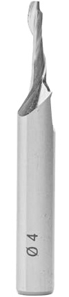 ENT 30001 Spiral-Bohrnutenfräser HS, Schaft (S) 8 mm, Durchmesser (D) 4 mm, NL 12 mm, Z1, GL 60 mm