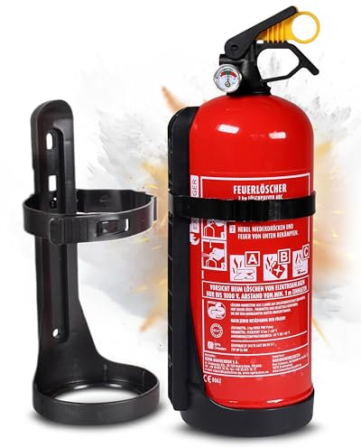2 kg Feuerlöscher-Pulver GP-2X ABC Manometer + Halterung (made in Europe auch Auto Boot)
