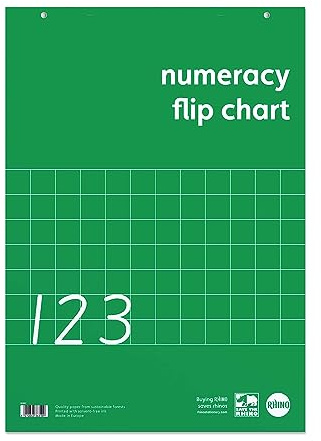 Rhino A1 Flip Chart Paper Pad, 60-Page / 50mm Squared Paper with Plain Reverse, 1-Pack, 30-Leaf, Office & School Stationery Supplies