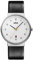Braun Mens 3-Hand with Date Analogue Quartz Watch, White Dial and Black Leather Strap, 40mm Stainless Steel Case, Model BN0032WHBKG.