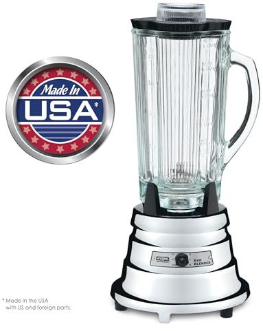 Waring Commercial BB900G 1/2 HP Chrome Bar Blender with 40-Ounce Glass Container Silver