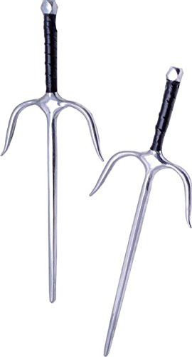 MASTER USA Martial Arts Training Sais, 19.5 Inch Length, Stainless Steel Blades, Wrapped Handle, Black, Practice, Cosplay, Pack of 2