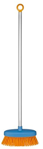 Fiskars Balai de Cantonnier pour Enfant, Longueur: 80 cm, Poils en Plastique/Manche en aluminium, Bleu/Orange, My First Fiskars, 1001418