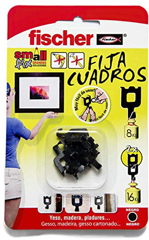 Fischer 518168 Bilderhaken, 8 Stück, Schwarz